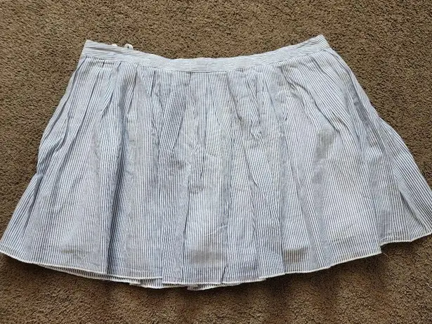 American Eagle Blue/White Striped Babydoll Skirt, Women's 4