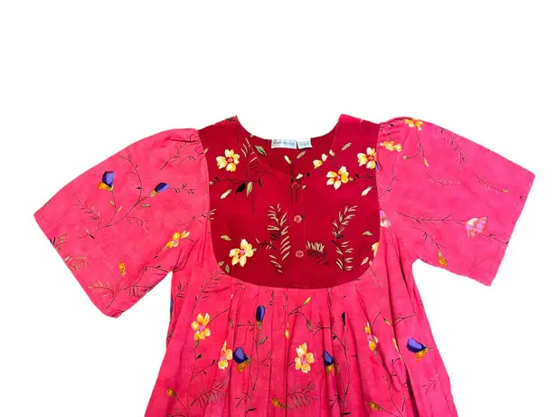 Vintage Charm Vintage 90s floral smocked bohemian peasant maxi dress ruffled skirt size small