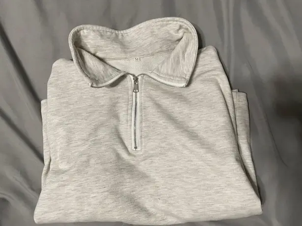 Quarter Zip Pullover Gray Size M