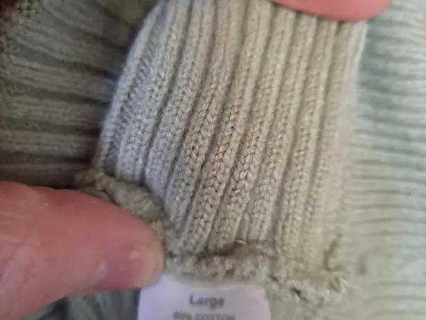 Poof! Poof Light Green Ribbed‎ Sweater with Shoulder Button Size Large