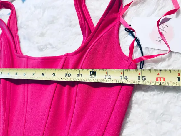 Crystal Sky Corset Top Hot Pink Jumpsuit
