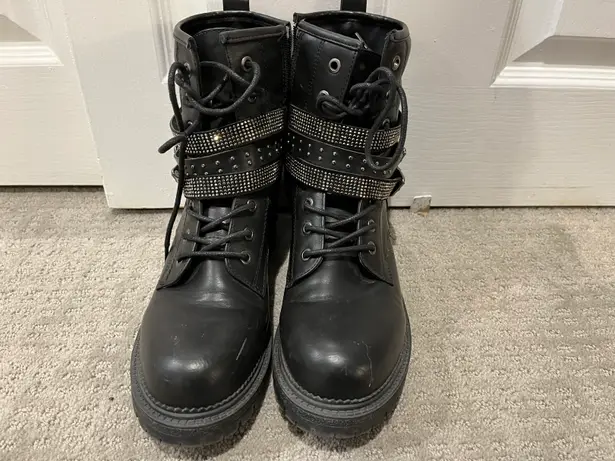 Rock And Candy Black Combat Boots 