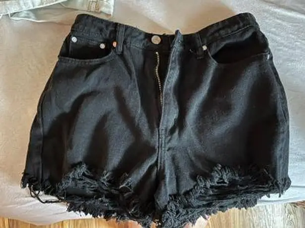 Missguided Black Jean Shorts