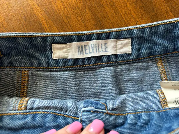 Brandy Melville Women's Size 28 Armelle Blue Button Up Denim Jean A-Line Mini Skirt