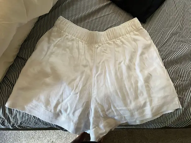 Abercrombie & Fitch  Linen White Ultra High Waisted Shorts