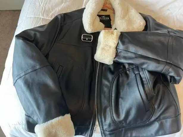 Hollister Fur Lined Leather Jacket 