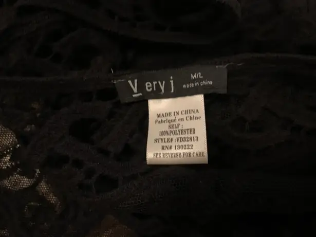 Floral mesh bikini coverup in black size M/L Size M