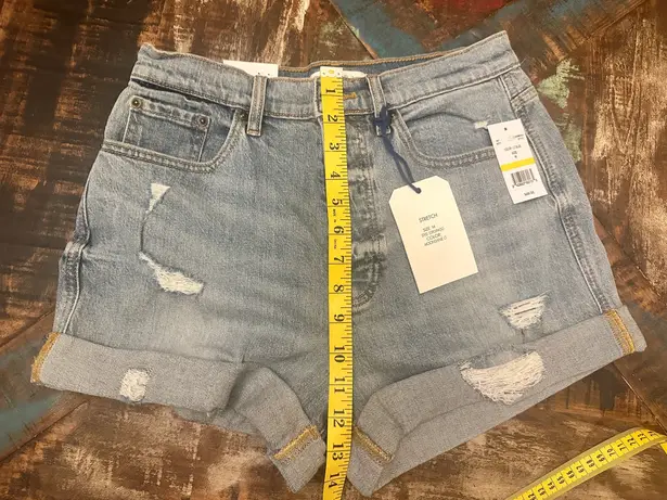 Eunina Short Denim Olivia Distressed Ultra High Rise Mom Short M NWT