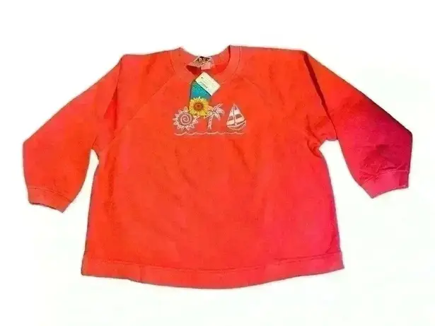 Fresh Produce NWT Vintage Sweatshirt Long Sleeve Graphic orange Tropical S