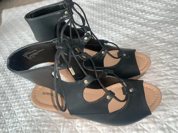 Seven Dials Black  Sandals 