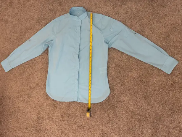 Chef Works Uniform Women Long Sleeve Button Baby Blue Small