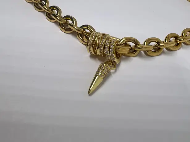 Gold chunky carabiner with charms statement built for girls who ride fast, anti tarnish.