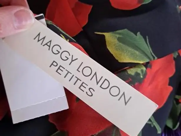 Maggy London Petites Black and Red Floral Top and Skirt Size 6