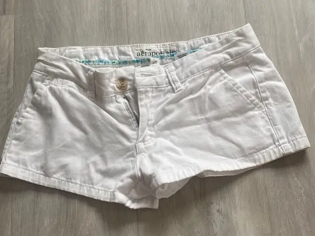 Aeropostale Jean Shorts White Size XS