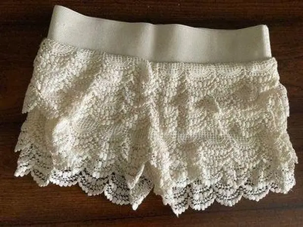 White Lace Shorts Size L