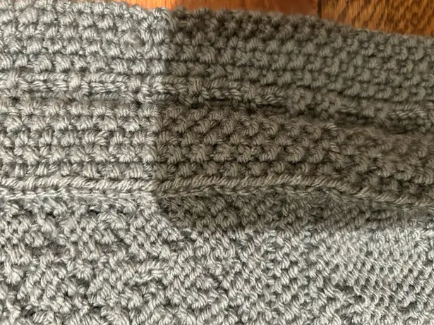 Vintage Olive green large Mix pattern textured hand