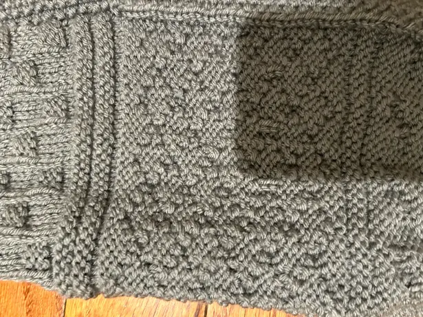 Vintage Olive green large Mix pattern textured hand