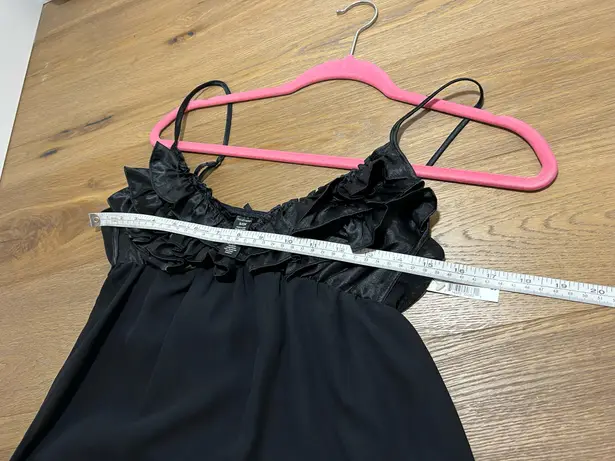 Small sheer cami babydoll teddy top + bikini set Black