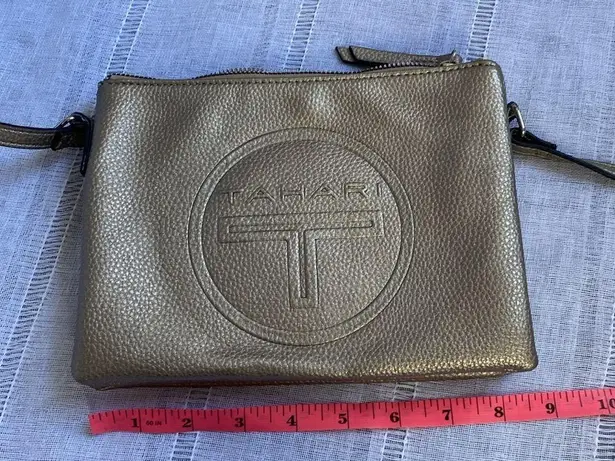 Tahari NWOT metallic gold crossbody bag.