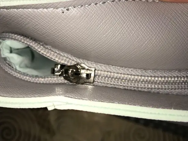 Bath & Body Works Laser cut gray bag w/teal accents & mini BNWT