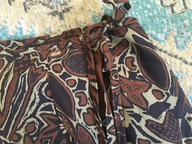 Sigrid Olsen Sport Y2K Rayon Brown Floral Wrap Skirt 14