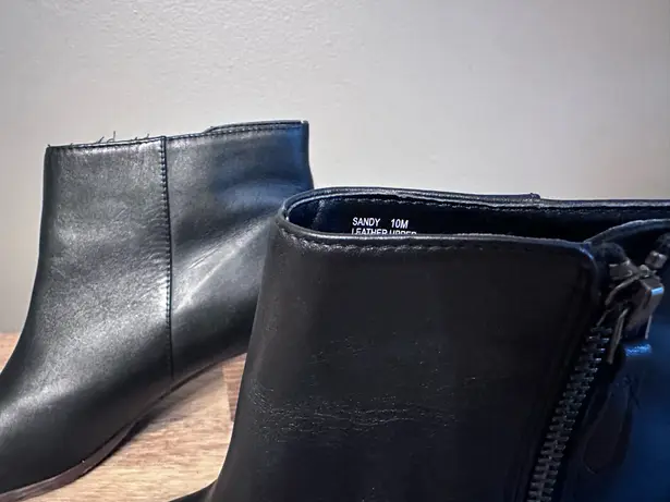 Crown Vintage Women's Ankle Boot SZ 10 Black Leather Sandy Booties