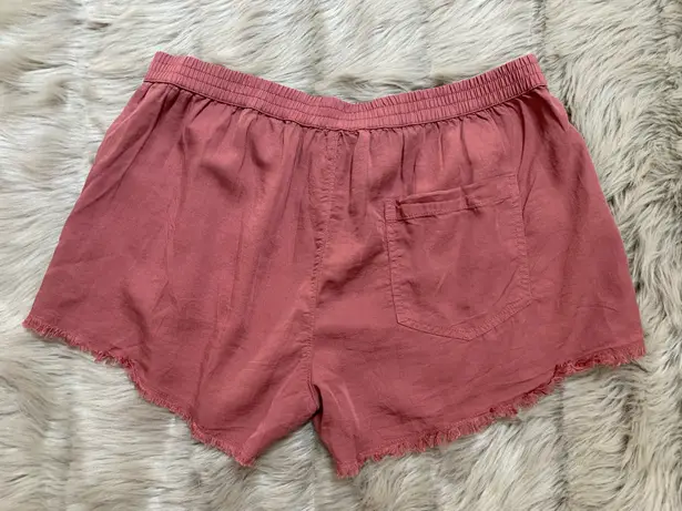 Aerie  Lace Up Distressed Frayed Beach Shorts Mauve Medium