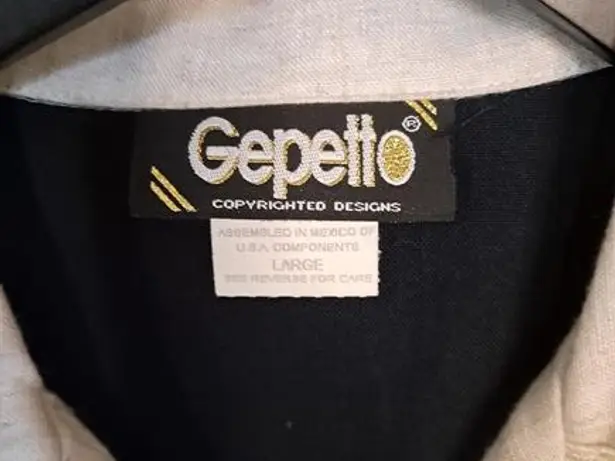 Gepetto Black and White Elephant and Giraffe Button Up Shirt Size Large