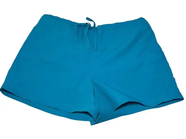 L.L. Bean Blue Supplex Nylon Drawstring Shorts Lining Pockets Large Active - Image 1