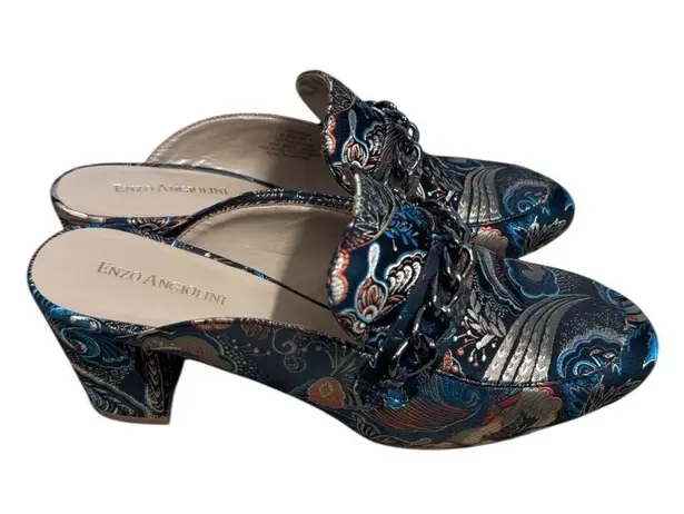 Enzo Angiolini WOMENS GILIAN PAISLEY TEXTILE UPPER SLIP ON MULE SIZE 9.5 EUC