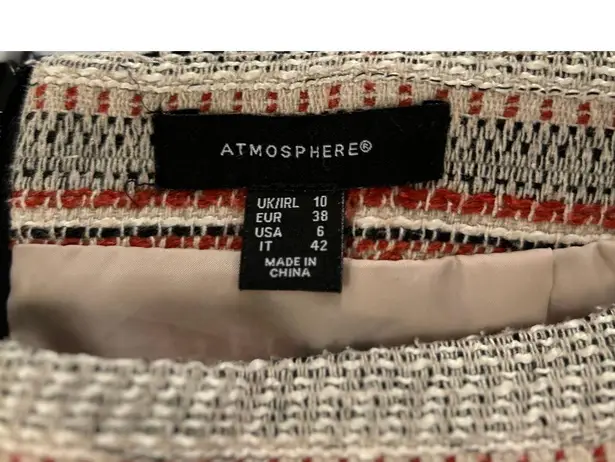 Atmosphere Textured Mini Skirt Striped Pattern Size 10