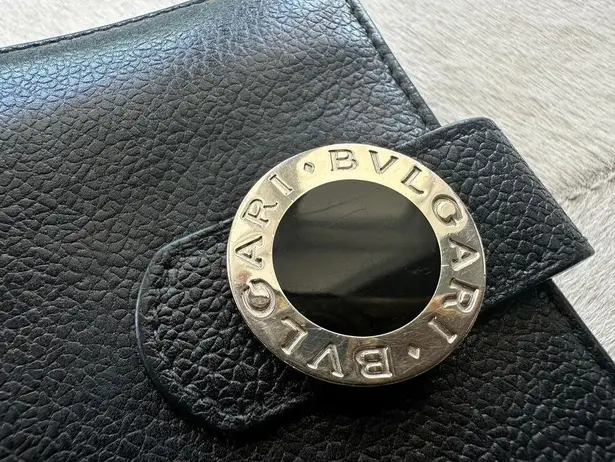 Authentic BVLGARI Black Leather Bifold Wallet