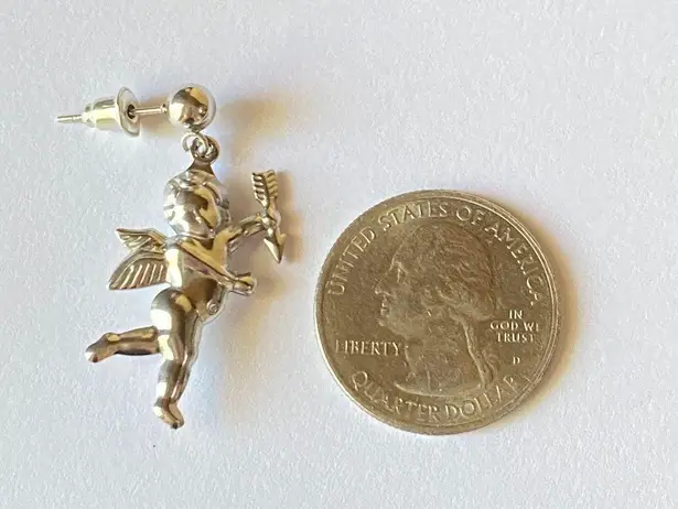 Handmade aesthetic goth vintage romance style cherub angel stainless dangle earrings👼✨