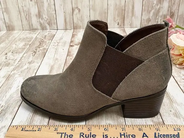 Rockport Danii Chelsea Bootie Stone Suede Ankle Boots Size 7
