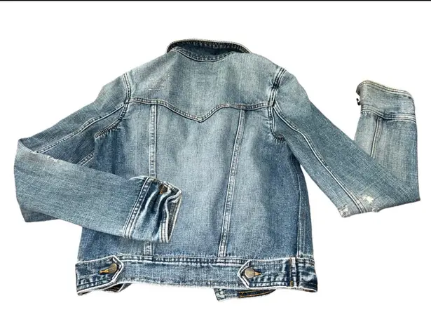 MOSSIMO denim jean jacket small distressed
