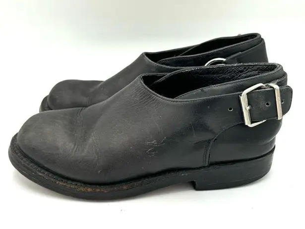 NANA Vintage Late 80s Early 90s Black Leather Single Buckle Shoes Size UK 4 US 6