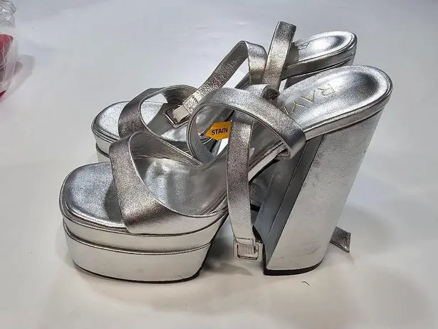 Raye  Casia Ankle Strap Platform in Silver