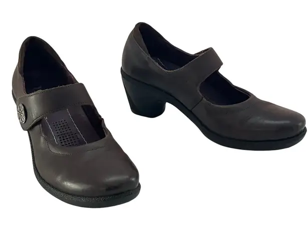 Romika Mary Jane Leather Pumps Womens 39 Brown Round Toe Career Formal Workwear Size 9