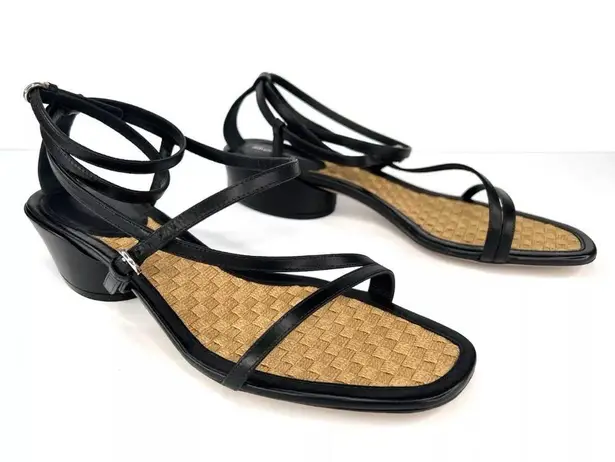 Salvatore Ferragamo EGADI 85mm STRAPPY BLOCK HEEL LEATHER SANDALS SIZE US 9.5