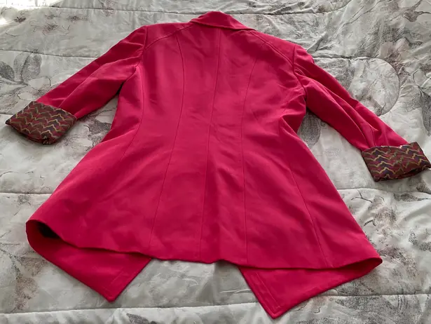 Christian LaCroix Vintage Bazar Hot Pink 100% Wool Boho Blazer, size 40 or US 8