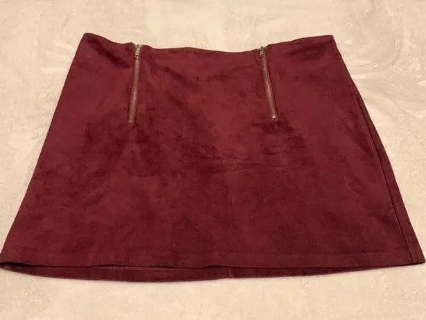 Forever 21 ☘️ Suede Mini Skirt with Zippers  Size 0X Plus Size