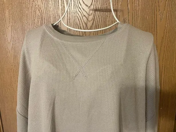 Double Zero  Waffle Knit Long-Sleeve Relaxed-Fit Top