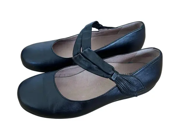 Abeo Talia Black Leather Ballet Flats Sz 6