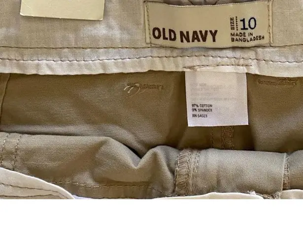 Old Navy NWT ~  Tan Khaki Cotton Pockets Mini Cargo Summer Skirt ~ Womens Size 10