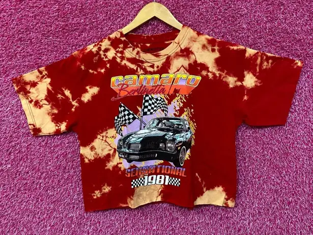 Camaro Berlinetta Sensational 1981 Promo Tie Dye Crop Top L