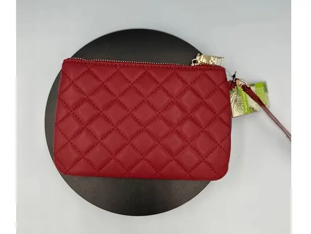 Badgley Mischka Quilted Clutch - Brick Red