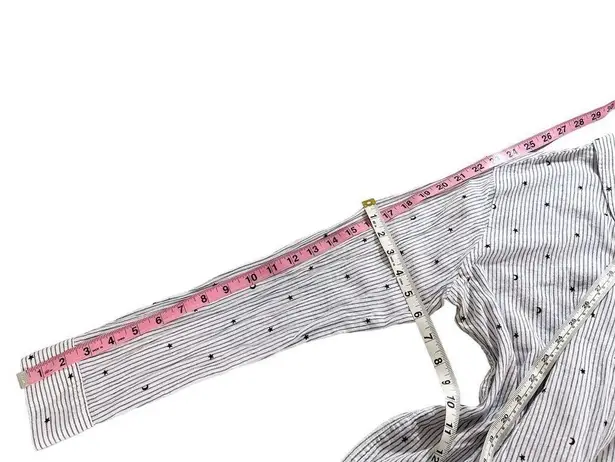 Rails Taylor Flocked Striped Collared Button Down Moon Stars Blue White Small