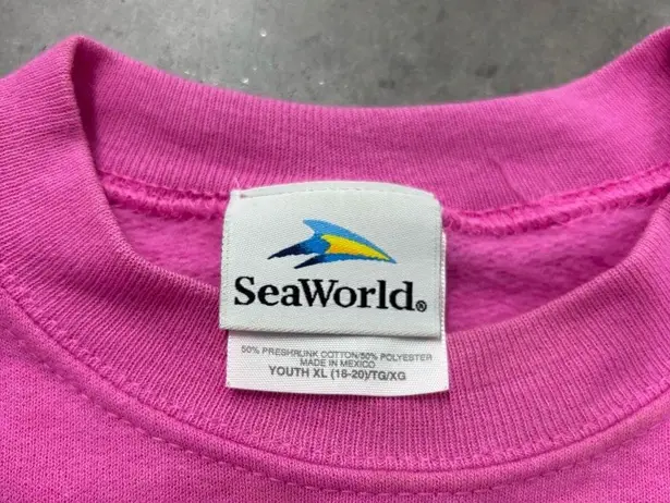 Vintage 90s One Ocean Crewneck Graphic Print Sea World Pullover Sweashirt Pink Size XS