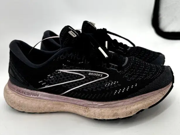 Brooks  Glycerin 19 Road Running Shoe Athletic Workout Lace Up Black Pink 9B