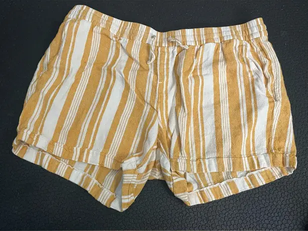 Old Navy Linen blend Striped Yellow and White Women's Shorts‎ size XL